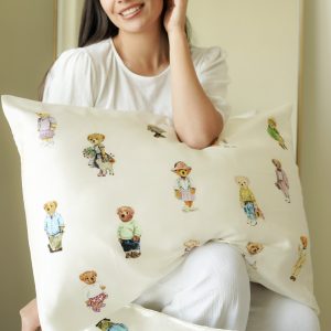 روبالشی ابریشم ۱۰۰٪ Mulberry Silk طرح Teddy